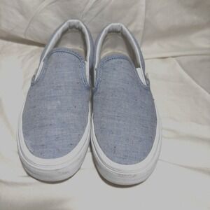 VANS Women's Baby Blue Speckle Jersey Slip-On‎ Sneaker Size 6 Skate Shoe